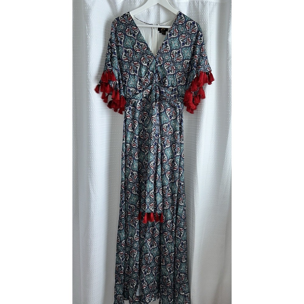 SACHIN‎ & BABI Anthropologie Risa Dress Tasseled Maxi Sz 4 Bohemian